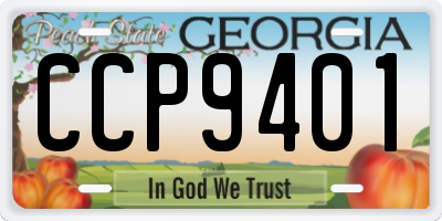GA license plate CCP9401