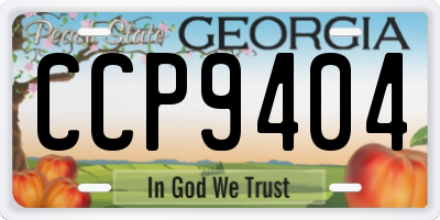 GA license plate CCP9404