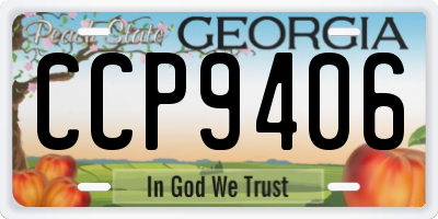 GA license plate CCP9406