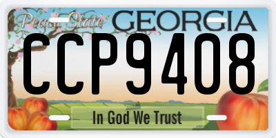 GA license plate CCP9408