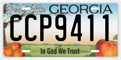 GA license plate CCP9411