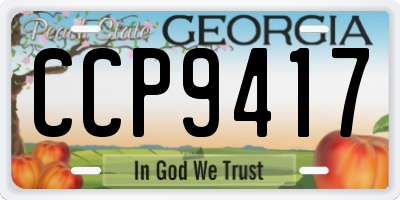 GA license plate CCP9417