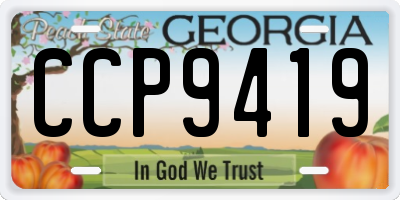 GA license plate CCP9419