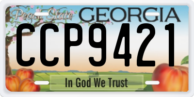 GA license plate CCP9421