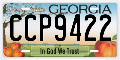 GA license plate CCP9422