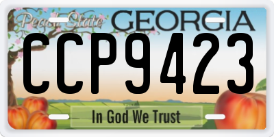 GA license plate CCP9423