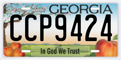 GA license plate CCP9424