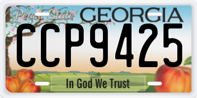 GA license plate CCP9425
