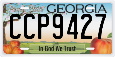 GA license plate CCP9427
