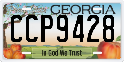 GA license plate CCP9428