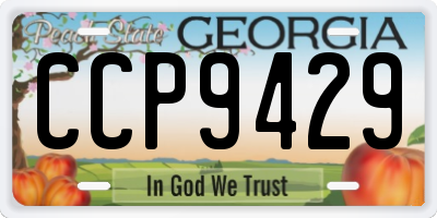 GA license plate CCP9429