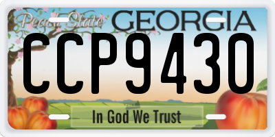 GA license plate CCP9430