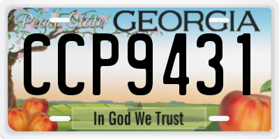 GA license plate CCP9431