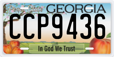 GA license plate CCP9436
