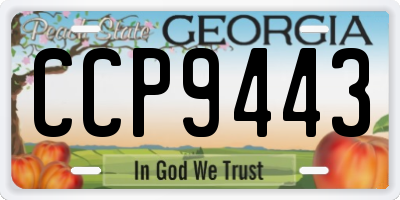 GA license plate CCP9443