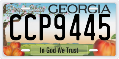 GA license plate CCP9445