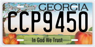 GA license plate CCP9450