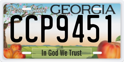 GA license plate CCP9451