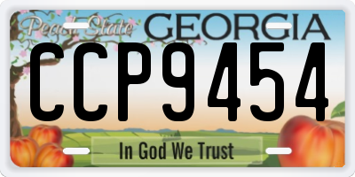 GA license plate CCP9454