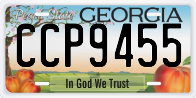 GA license plate CCP9455
