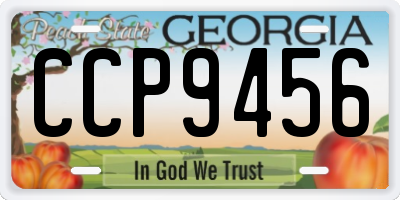 GA license plate CCP9456