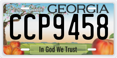 GA license plate CCP9458