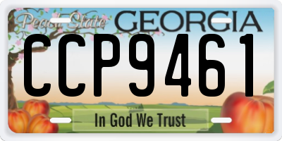 GA license plate CCP9461