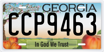 GA license plate CCP9463