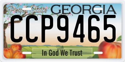 GA license plate CCP9465