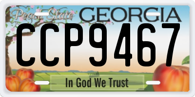 GA license plate CCP9467