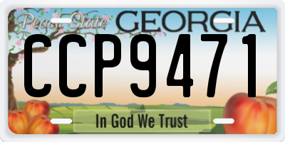 GA license plate CCP9471