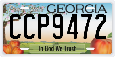 GA license plate CCP9472