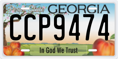 GA license plate CCP9474
