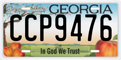 GA license plate CCP9476