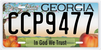 GA license plate CCP9477