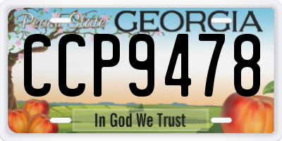 GA license plate CCP9478