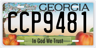 GA license plate CCP9481