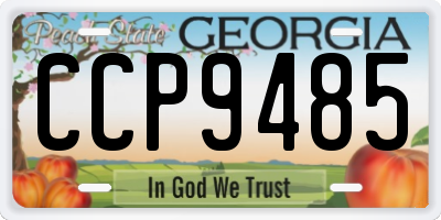 GA license plate CCP9485