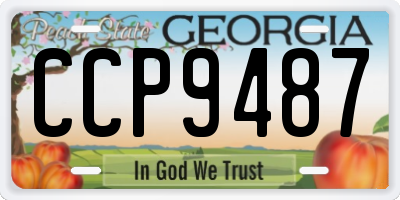GA license plate CCP9487