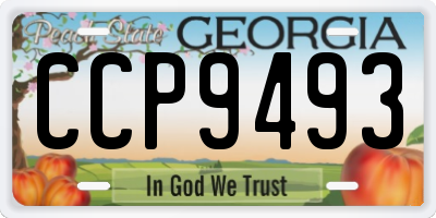 GA license plate CCP9493