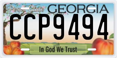 GA license plate CCP9494