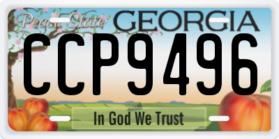 GA license plate CCP9496