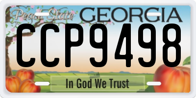 GA license plate CCP9498