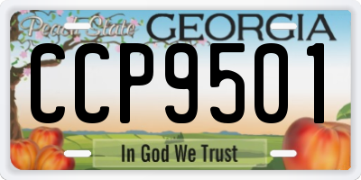 GA license plate CCP9501