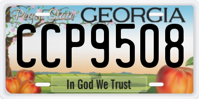 GA license plate CCP9508