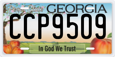 GA license plate CCP9509