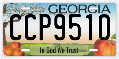 GA license plate CCP9510