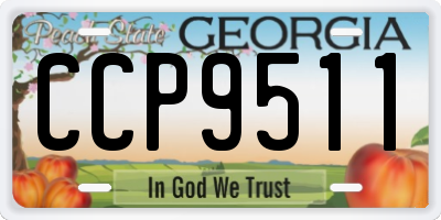 GA license plate CCP9511