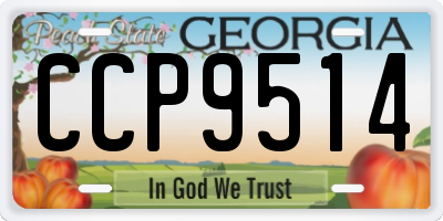 GA license plate CCP9514