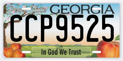 GA license plate CCP9525